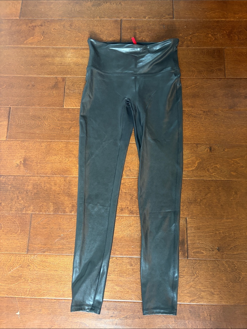 SPANX Faux-Leather High-Waist Leggings in Black